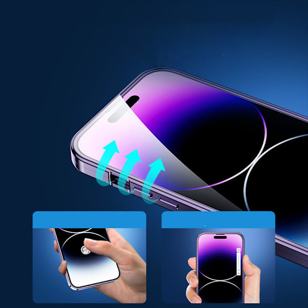 Metal Magsafe Magnetic Privacy Case Kompatibel med Iphone 15 Pro Max, Logo View Lens Protector Case i härdat glas Blue For iPhone 15 Pro Max