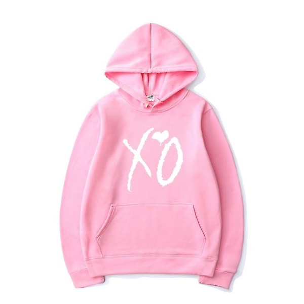 The Weeknd Printed huvtröjor Xo Mode Print Huvtröja Herr Kvinnor Harajuku Hip Hop Pullover Hoodie Toppar Pink 02 XL