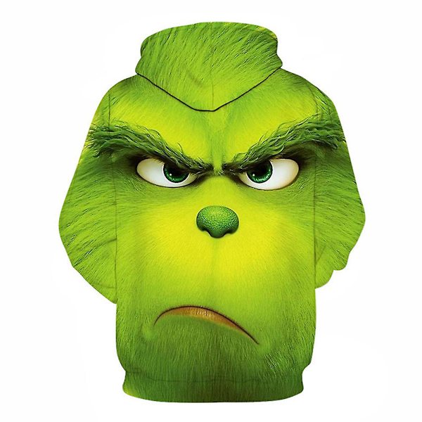7-14 år Barn Pojkar Flickor Julfest The Grinch Hood Pullover Sweatshirt Toppar A 13-14Years