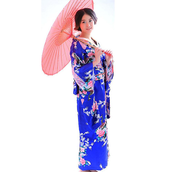 Kvinnor Kimono Robe Klänning Fotografi Cosplay Kostym Klänning Blue