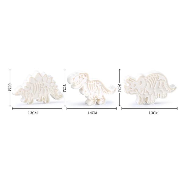 3-Pack Dinosaur Skelett Cookie Formar Form Bakverktyg