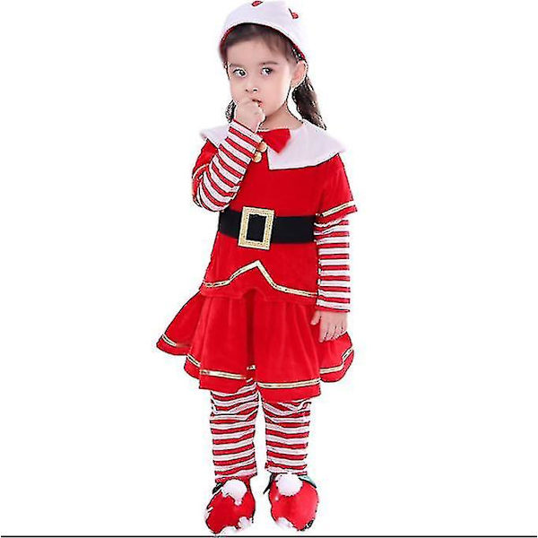Deluxe jultomte kostym, jul barn jultomten barn halloween kostym 80cm Boy