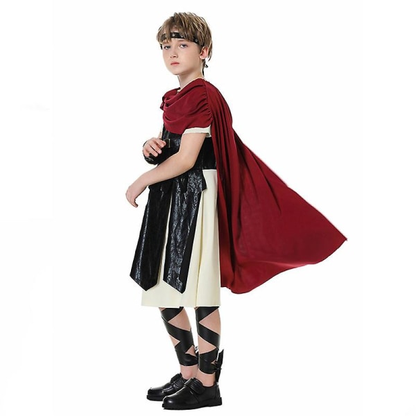 Spartan Warrior set Roman Gladiator Cosplay Halloween Carnival kostym för vuxet barn Child with knife shield M