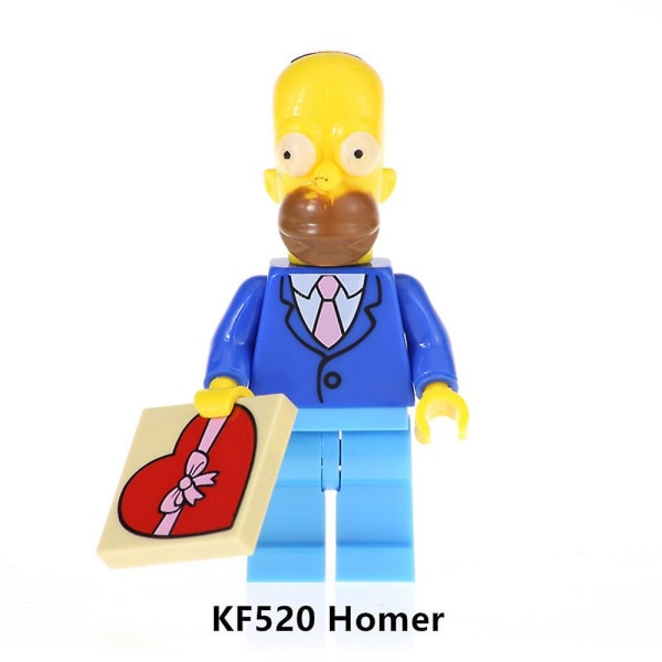 8 st/ set The Simpsons byggklossar Leksaker Actionfigurer Homer Bart Marge Simpson Montering Minifigurer Barn Fans Samlarpresenter null none