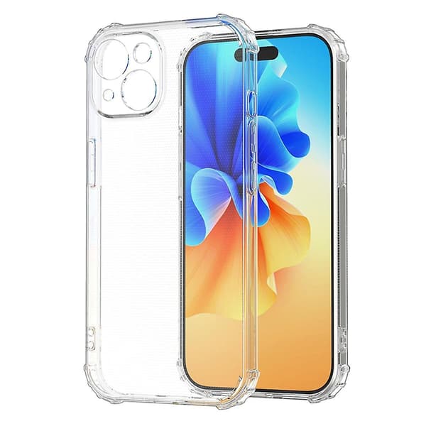 Stötsäkert genomskinligt TPU- phone case för iPhone 15 null none