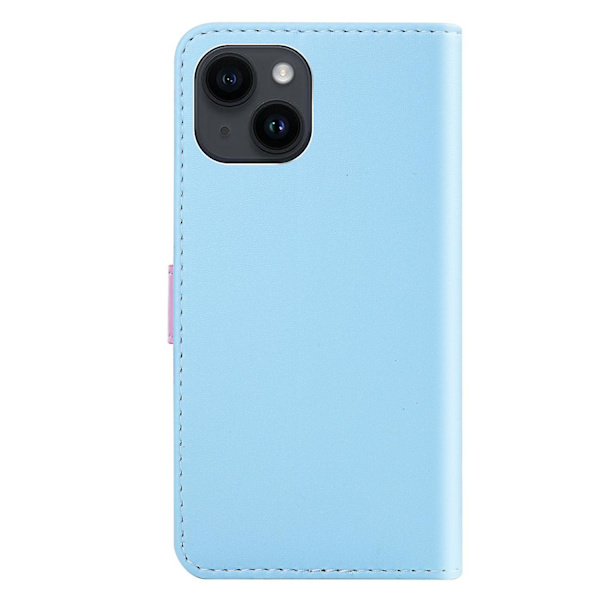 Trefärgat PU- case för iPhone 15 Blue