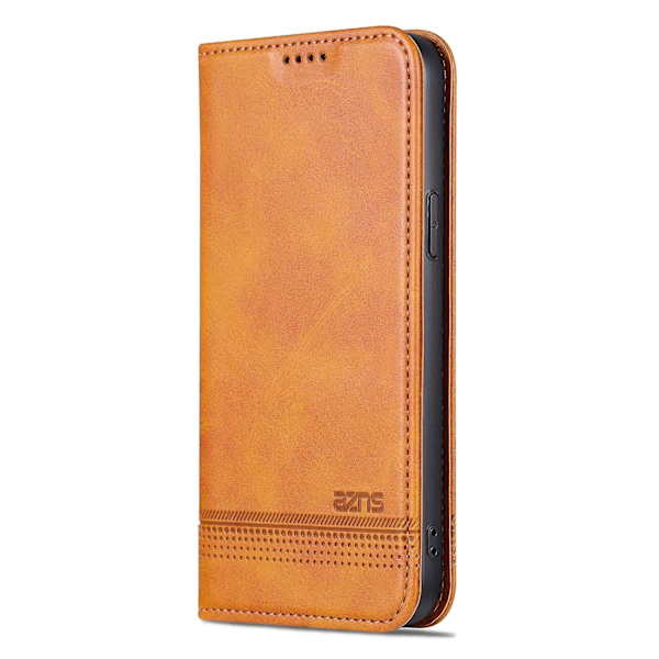 AZNS Calf PU case för iPhone 15 Plus Light brown