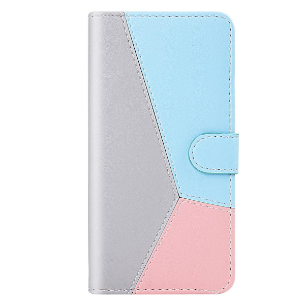 Trefärgat PU- case för iPhone 15 Plus Grey