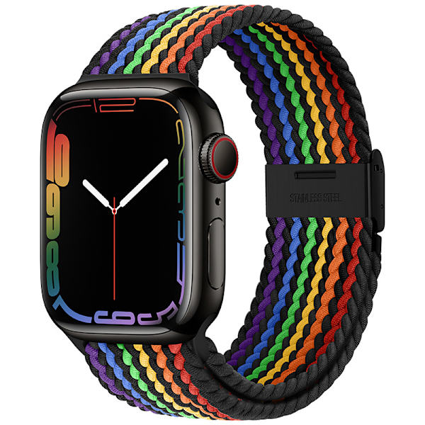Lämplig för apple watch band Svart regnbågsversion #42/44/45mm