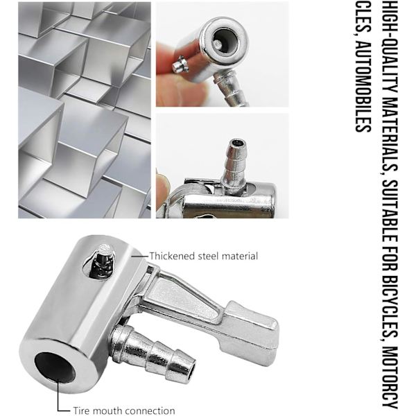 2-pack 1/4&#34; Lås på luftchuck i metall, portabel mini luftkompressor däckpumpchuck, byte av luftmunstycke, slangände med stång