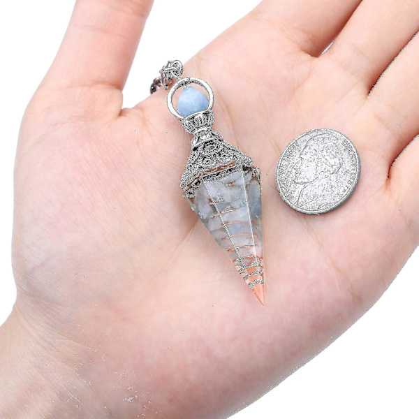 Chakra Crystal Pendel Hexagonal Reiki Healing Crystal Points Ädelsten Dowsing Pendel för spådom Scrying Wicca Aquamarine