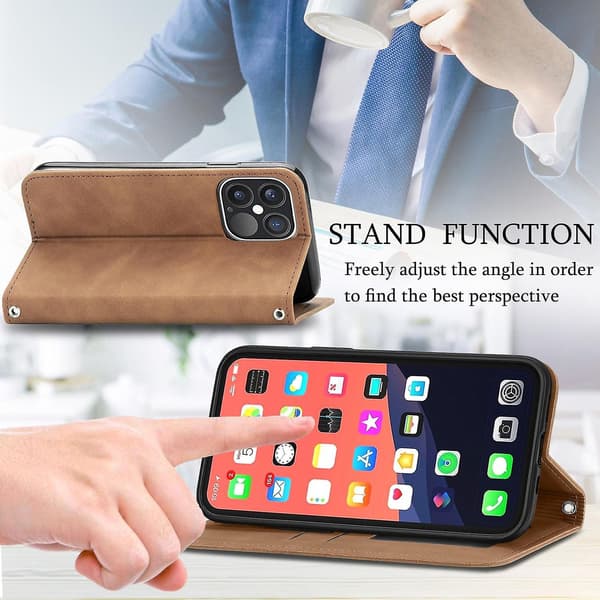 Retro Skin Feel Case för iPhone 15 Brown