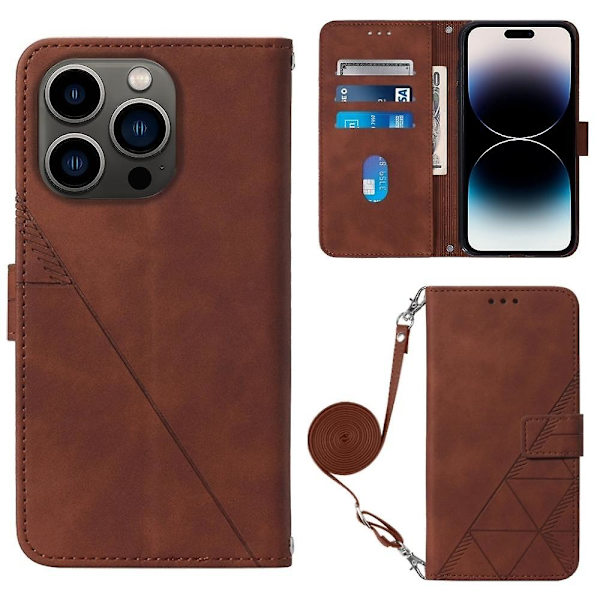 PU phone case för iPhone 15 Pro Brown