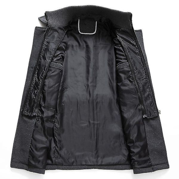 Ullrock med dubbel krage för män BLACK 3xl