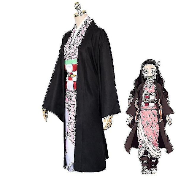 Kids Demon Slayer Animation Dräkt Tanjirou Nezuko Outfit Set 9-10 Years Kamado Nezuko