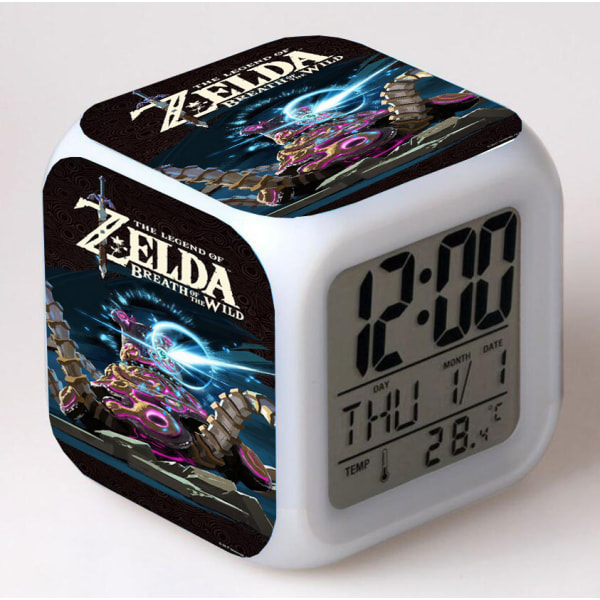 Zelda väckarklocka färgglada lysande nattljus F4