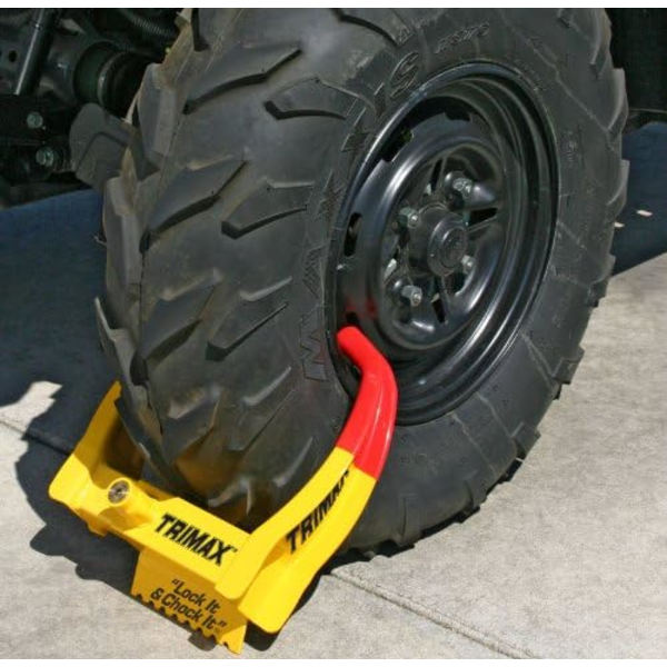 Trimax TCL65 chocklås, gul/röd, 7,25 tum Lock + Wheel Chock, 70472