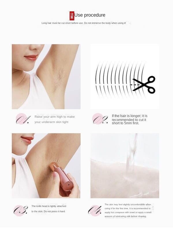 Epilator, Trimmer för Ögonbryn/ansiktshår/näshår/bikinilinje Vit white