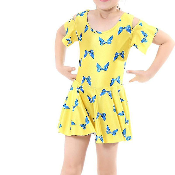 Barn Flickor Mu Baddräkt Badklänning Badkläder Islamisk Baddräkt Yellow 4-5 Years