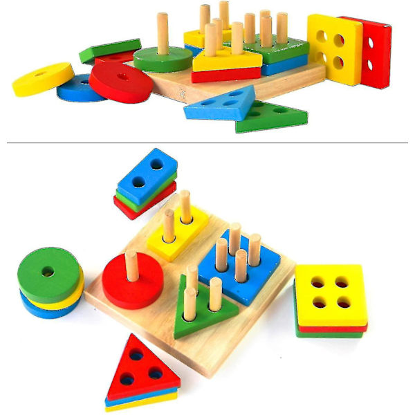 Brädsorteringsspel Trä Pegging Game Träpussel null none