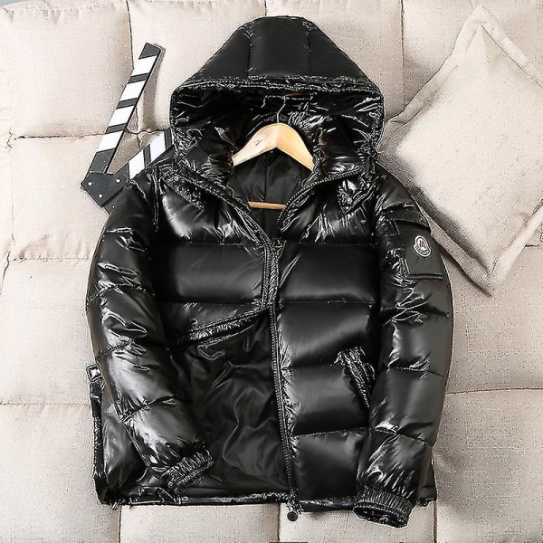 Herr Shiny Down Jacket Herr Vinterjacka Ståkrage Dunjacka Med Hoodbest Present Till Jul Red L