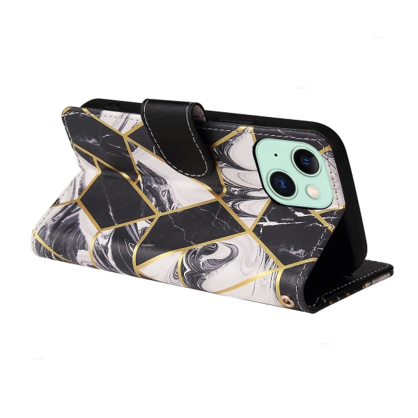 Marble Bronzing Läder Phone case för iPhone 15 Black