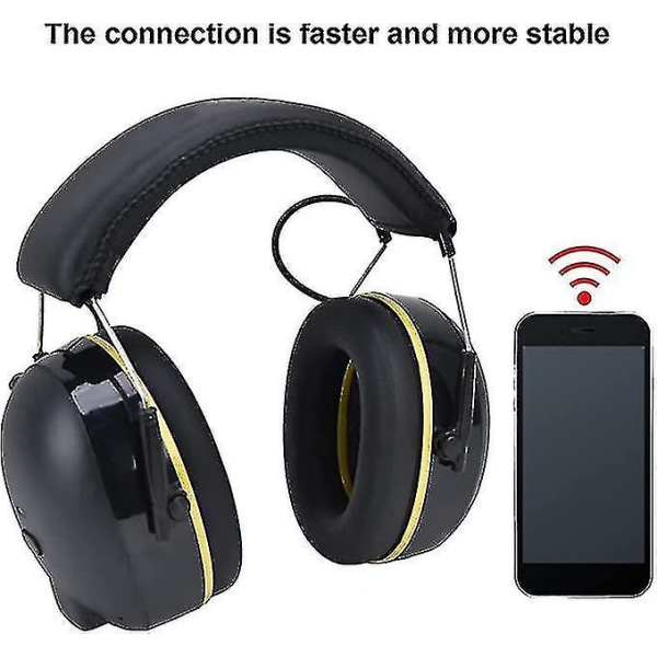 Bluetooth 5.0 hörselskydd Hörselskydd med brusreducering och röstkontroll över huvudet för fotografering och klippning, standard, standard su