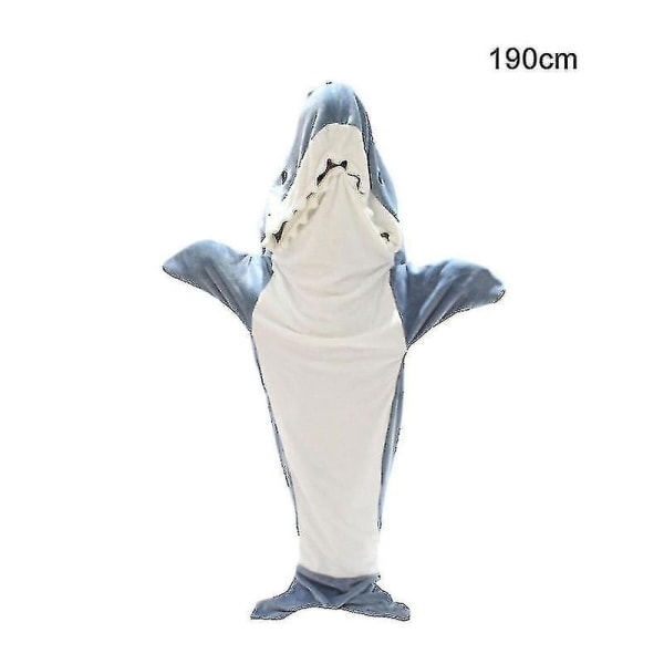 Shark Blanket Hoodie Vuxen - Shark Onesie Adult Bärbar filt - Shark Blanket Super Soft Cozy Fla 190cm