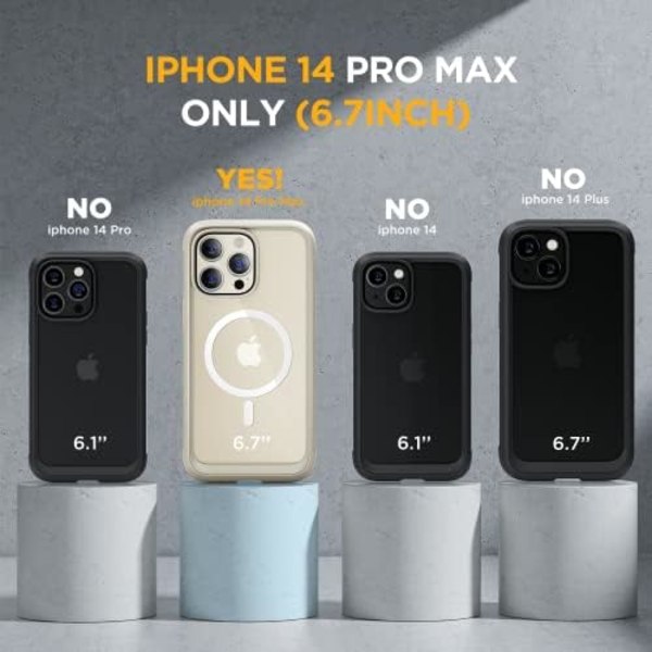 Miracase Glass Series Designad för iPhone 14 Pro Max Case 6,7 tum, [2023 Upgrade] Bumper Case med inbyggd 9H härdat glas Scr Bean Yellow-B