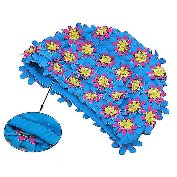 Print cap, retrostil, för kvinnor, blå