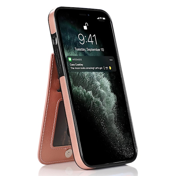 Korthållare Cover För Iphone 13 Pro , Pu Läder + Tpu Case Med Kickstand Rose Gold