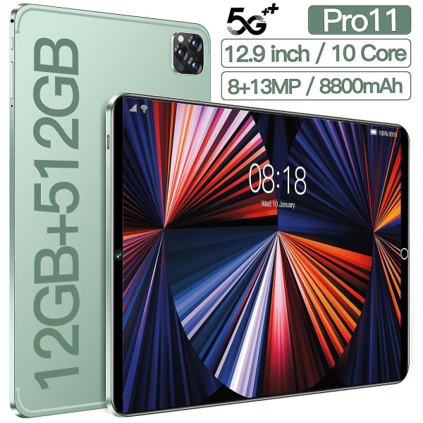 Pro11 12gbram + 512gbrom 12,9 tum Android OS 12.0 Green