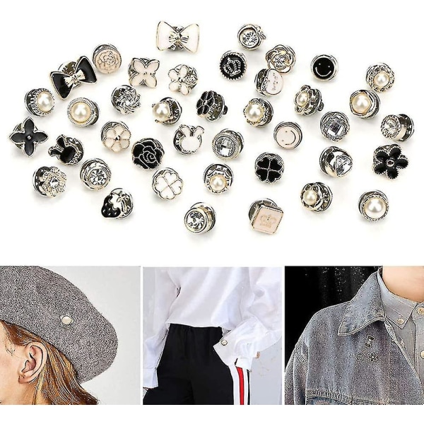 40 Style Söt Emalj Lapel Pin Set,mini Brosch Pin Badges Cover Up Buttons For Women Skjortor,klänningar,kofta Krage Säkerhetsnålar,manschettknappar,c