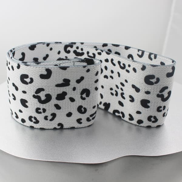 Fitness elastiskt bälte S Leopard Vit (66 * 8m)