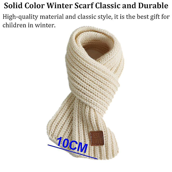 Småbarn Barn Halsduk Pojkar Flickor Vinterstickade Varma Halsdukar Hals Warmer_mi beige
