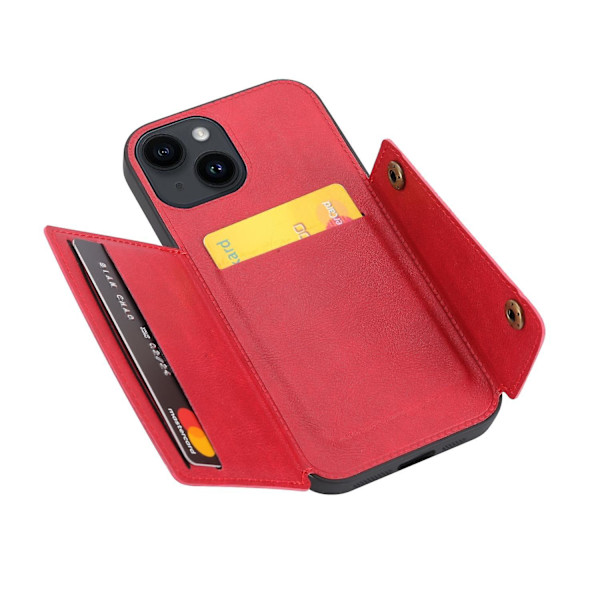 Phone case med dubbelt spänne för iPhone 15 Red