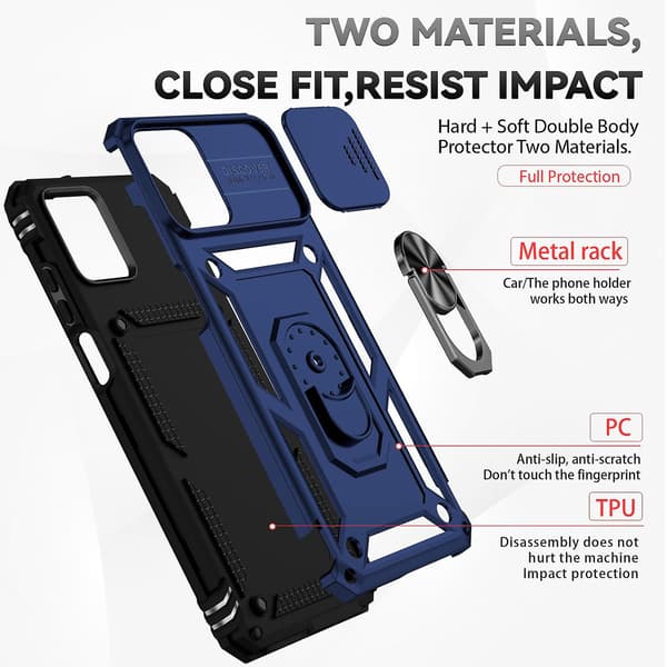 Case för Motorola Moto G32 4G, Slide Camera Protector Cover med metallring Stativ null none