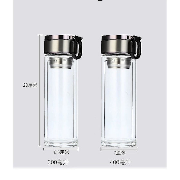 Transparent vattenglaskopp Intelligent temperaturdisplayflaska med tesil 320
