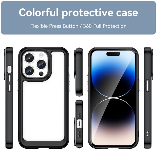 Akryl + TPU phone case för iPhone 15 Pro Black