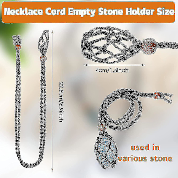 4 delar Kristallhalsband Sladd Tom Stenhållare Tom Stenhållare Byte Halsband Rep Kvartssten Halsband Sladd För Sten Halsband