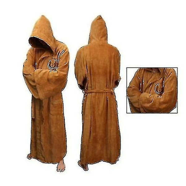 Star War Badrock Jedi Sith Huva Morgonrock Kappa Mjuk fleece Morgonrock Julklapp brown M