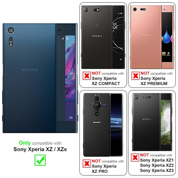 Sony Xperia XZ / XZs Cover Case Case - Matt yta med kortplats CLASSY SILVER Xperia XZ / XZs