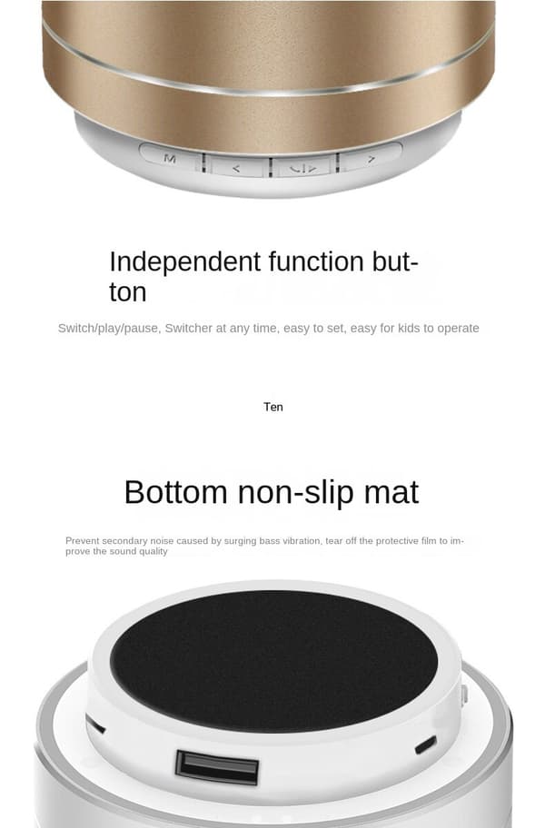 A10 Metal Bärbar Mini Bluetooth-högtalare - Svart