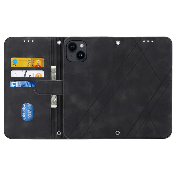 Case med präglat linje för iPhone 15 Black