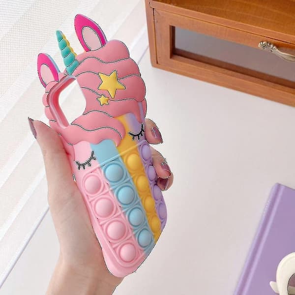 Unicorn Rainbow Apple Iphone Case Silikon Soft Cover Fidget Toys null none