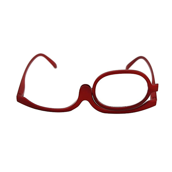 Unisex 180 graders rotation Vikbar monokel Förstorande smink Läsglasögon Wine Red 1.00 Diopter