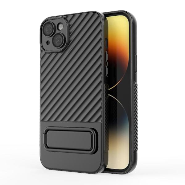 Wavy Texture TPU- case för iPhone 15 Plus Black