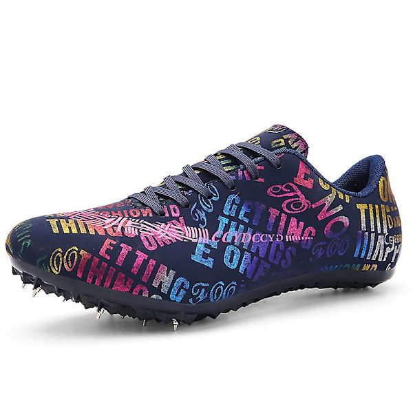 Friidrottsskor för män Spikes Track Race Hoppande Sneakers Professionell löpning Nail Spikes Skor 3C519 Black 38