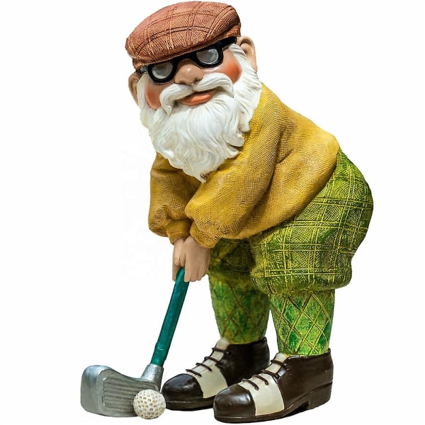 Golf Gnome Resin Craft Staty Trädgårdsbord dekoration prydnad
