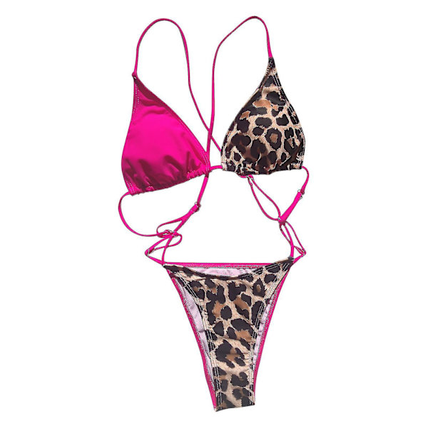 Kvinnor Baddräkt i ett stycke Bikini Enfärgad Baddräkt Splicing Baddräkt Kvinnor Coral M
